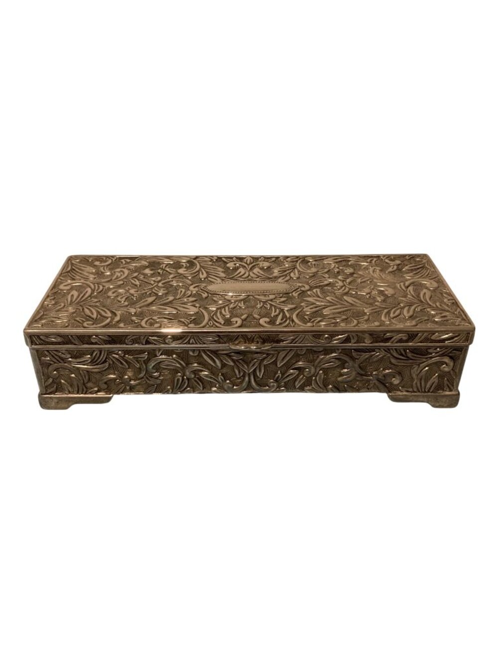 Godinger Ornate Silver-Plated  Jewelry Box With Floral Embossing